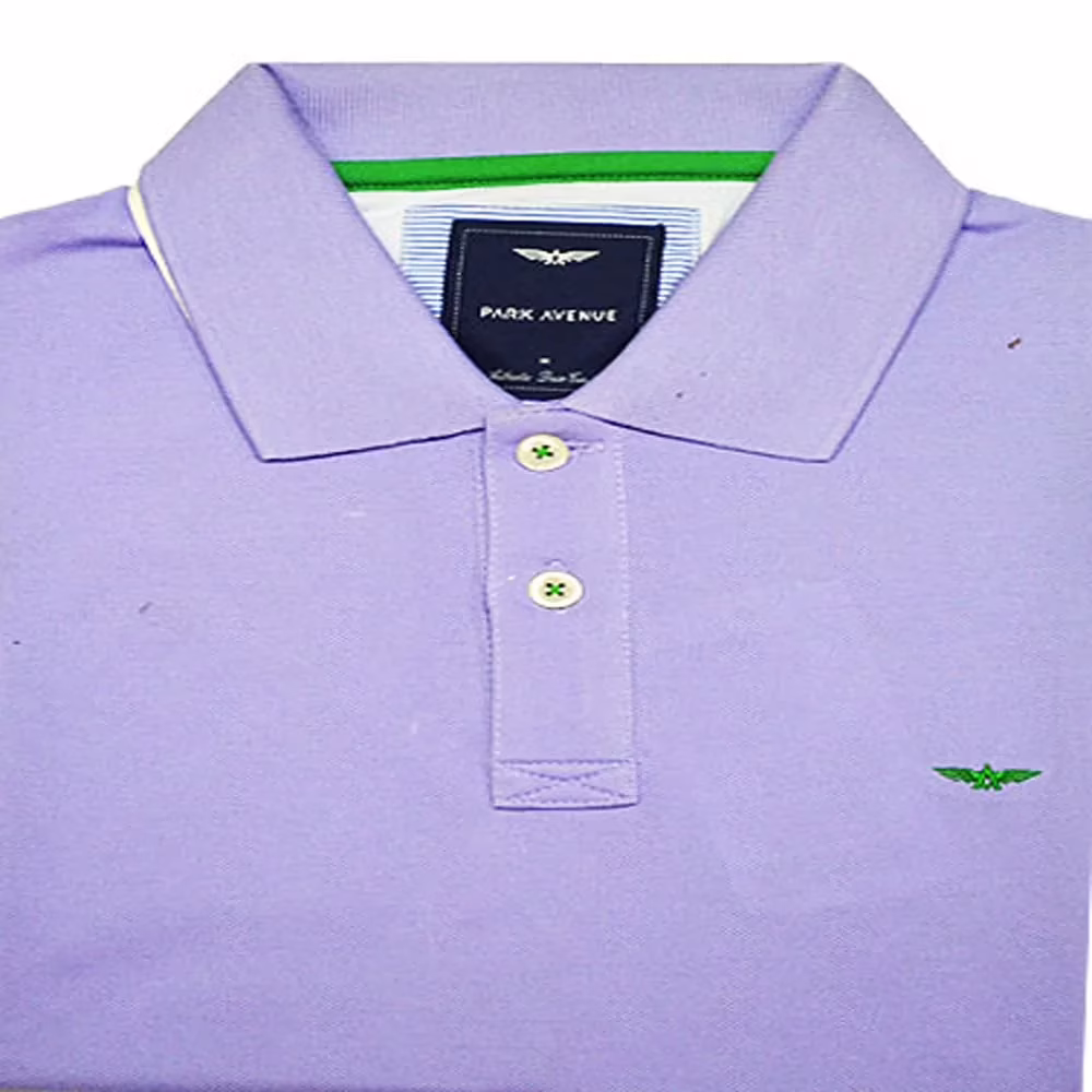 Park Avenue Purple Colored Half Sleeves Plain Cotton T-Shirt-Size M