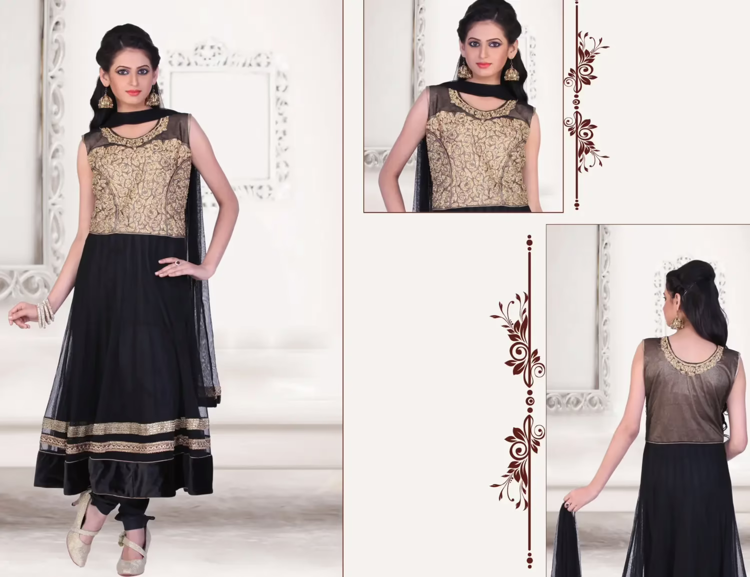 Pazaar Kaanchi Black Embroidered Anarkali Salwar Kameez
