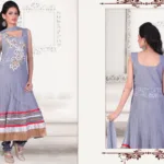 Pazaar Kaanchi Light Charcoal Gray Embroidered Anarkali Salwar Kameez