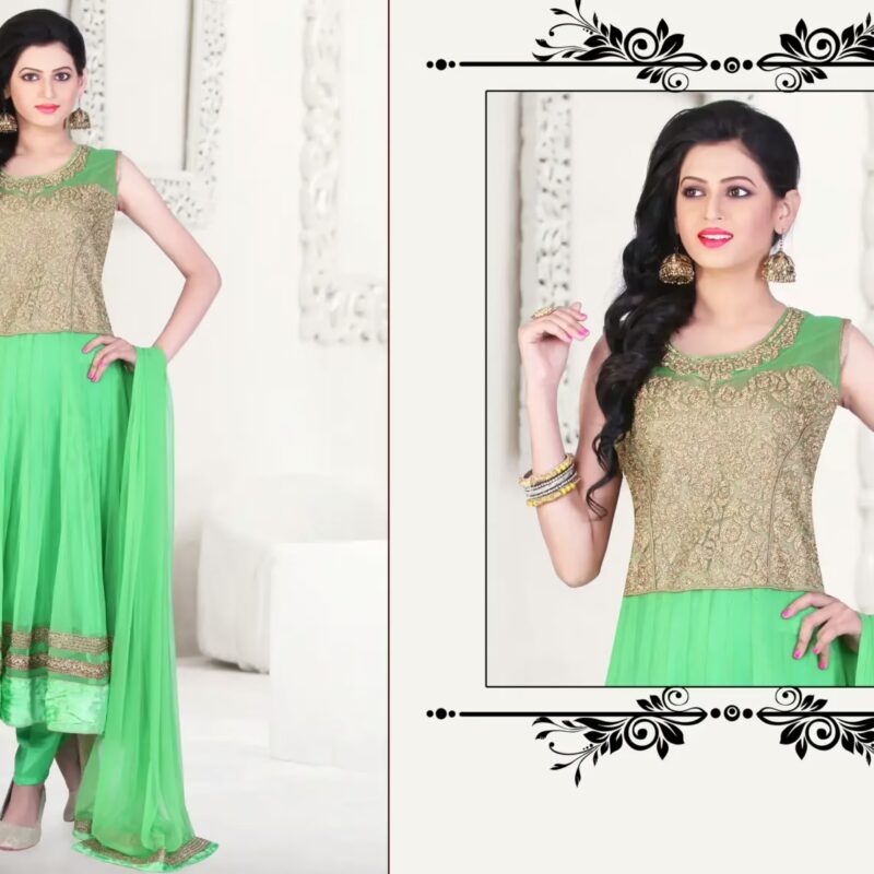 Pazaar Kaanchi Light Green Embroidered Anarkali Salwar Kameez