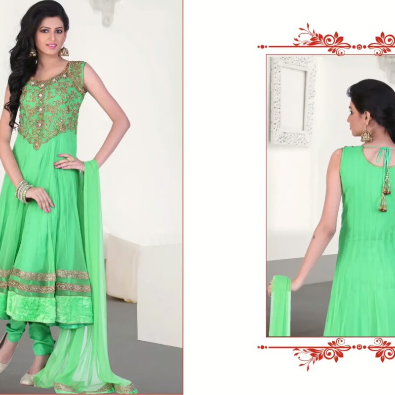 Pazaar Kaanchi Light Green Embroidered Anarkali Salwar Kameez