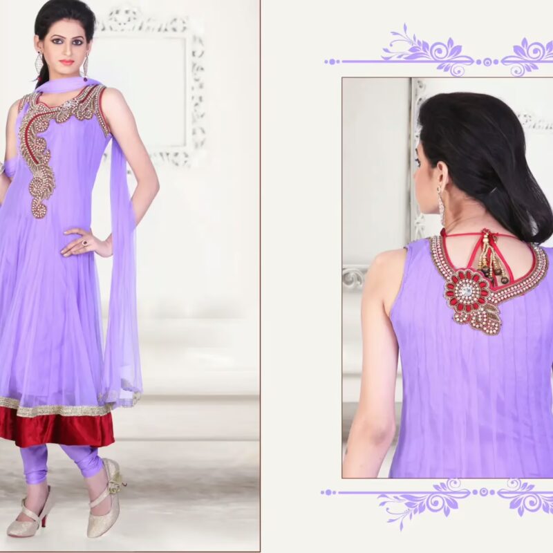 Pazaar Kaanchi Light Violet Embroidered Anarkali Salwar Kameez