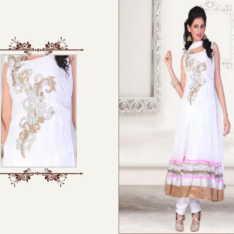 Pazaar Kaanchi Off-white Embroidered Anarkali Salwar Kameez