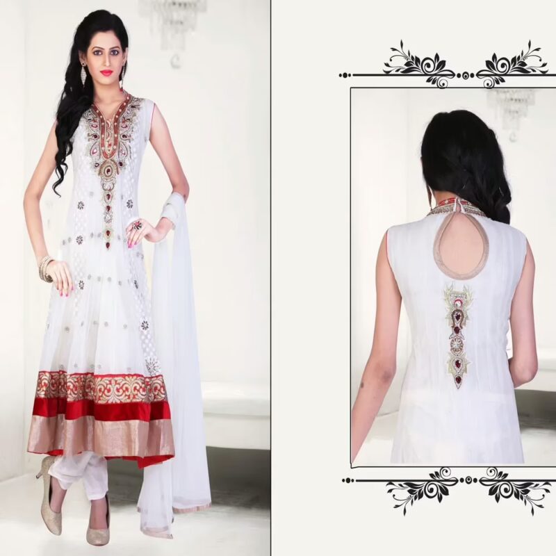 Pazaar Kaanchi Off-white Embroidered Anarkali Salwar Kameez