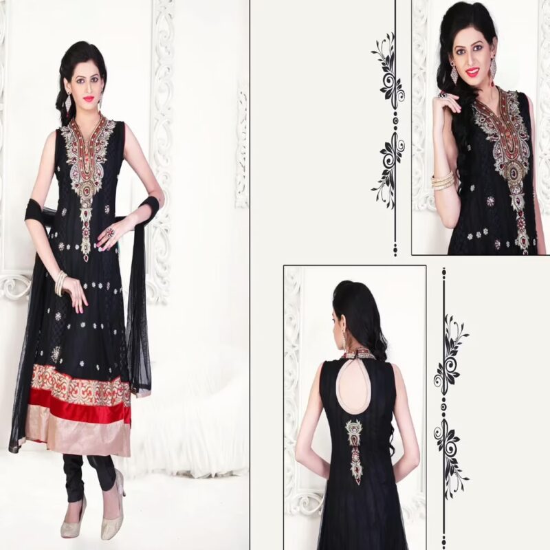 Pazaar Kaanchi Black Embroidered Anarkali Salwar Kameez