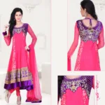 Pazaar Kaanchi Deep Cerise Pink Embroidered Anarkali Salwar Kameez