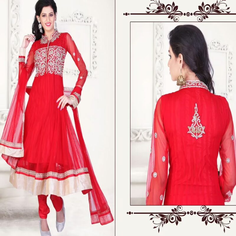 Pazaar Kaanchi Venetian Red  Embroidered Anarkali Salwar Kameez