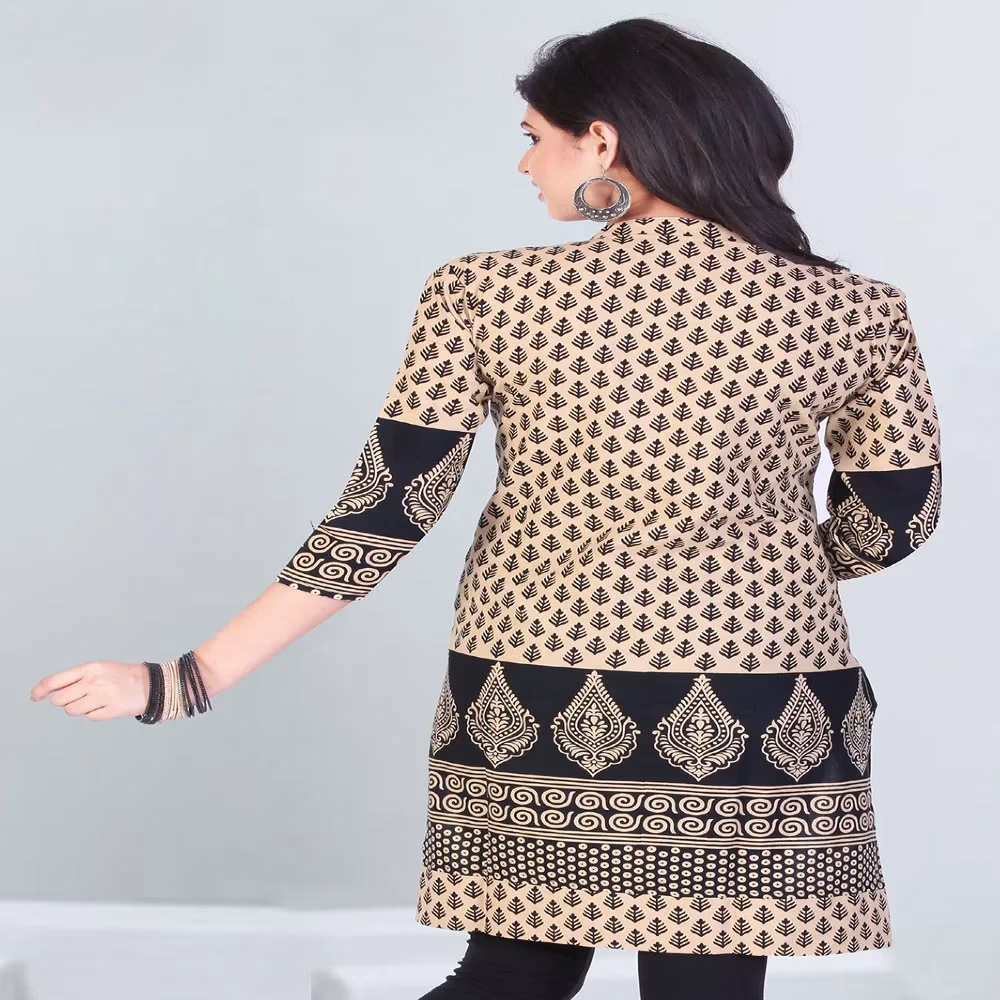 Pazaar Tulip Black Printed Party kurti - Image 2