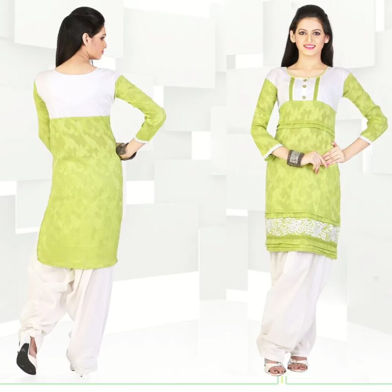 Pazaar Tulip Pear Green Embroidered Party kurti