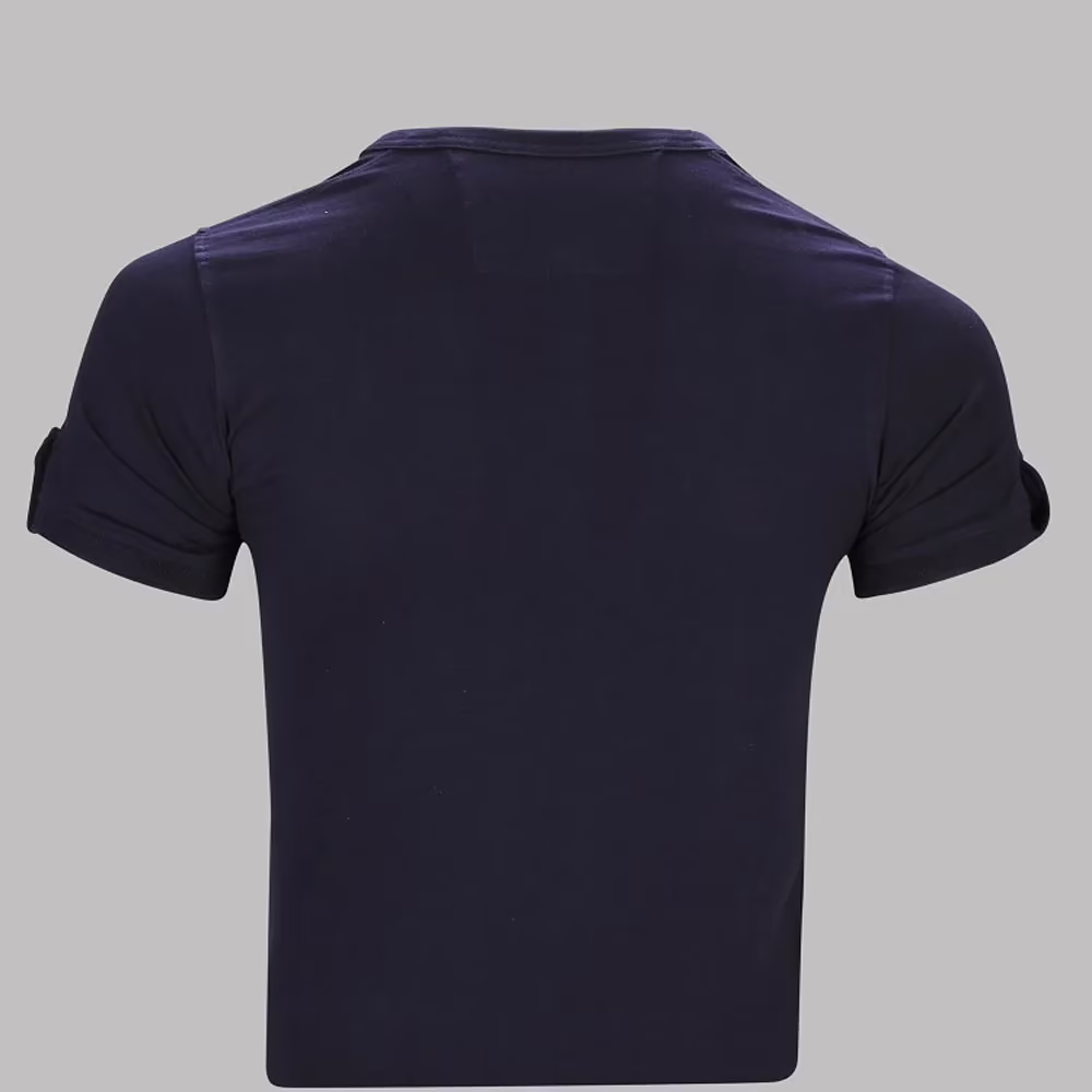 Rampwaq-V Neck Navy Blue T-Shirt - Single Jersey - Image 2