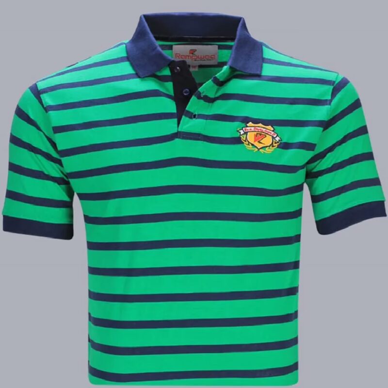 Rampwaq-Polo Tshirt Green Blue Stripes
