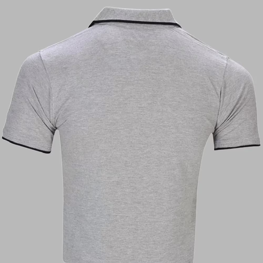 Rampwaq-Solid Polo Grey Melange Tshirt - Image 2