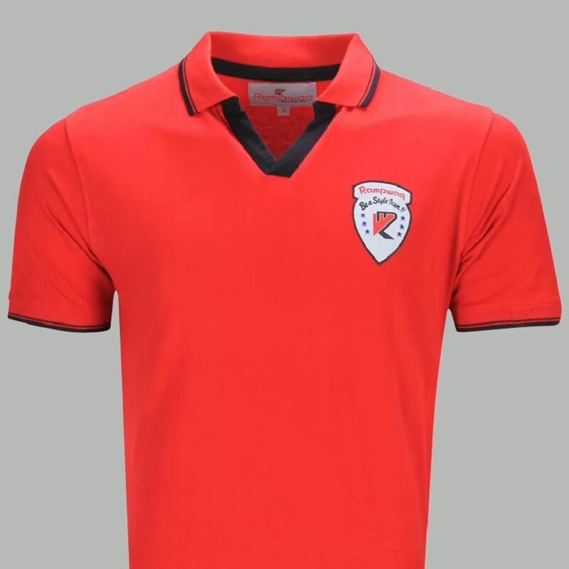 Rampwaq-Polo Red Solid Tshirt