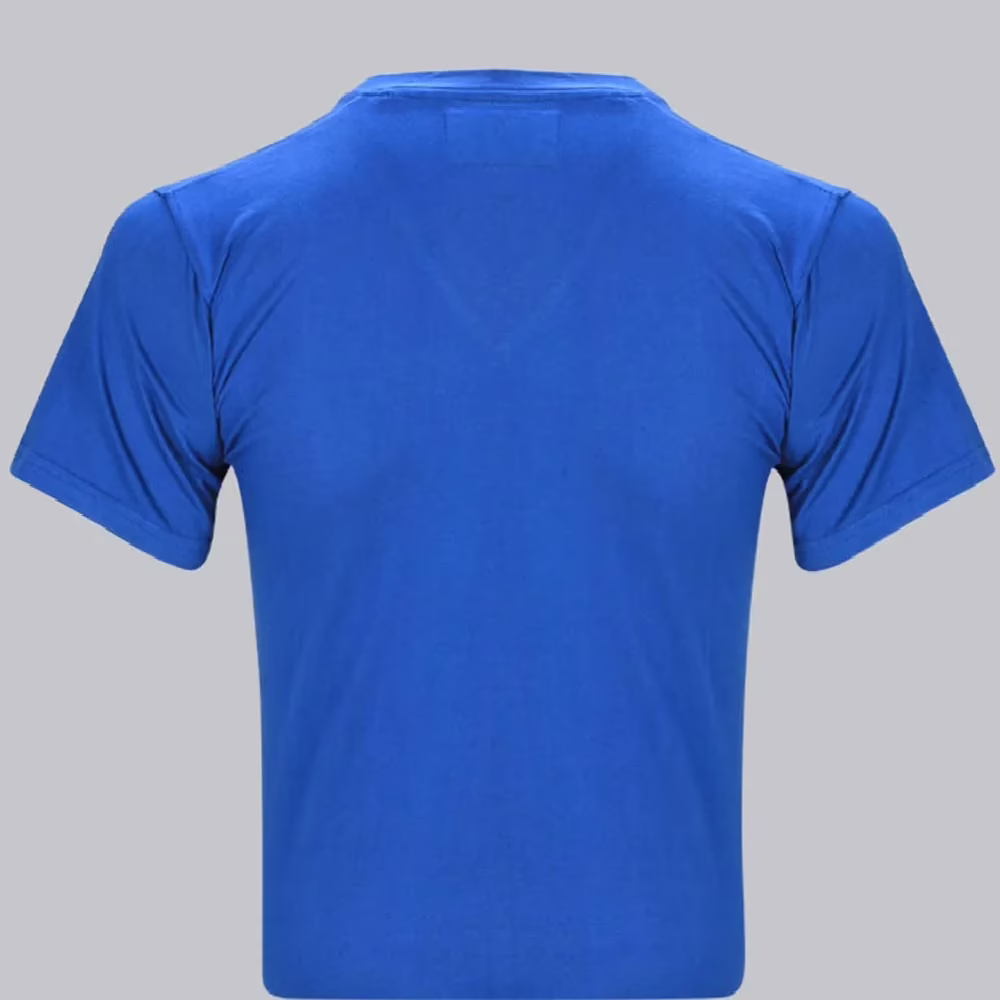 Rampwaq-Light Blue Printed V Neck Tee - Image 2