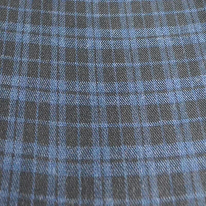 Raymond Blue & Black Check Tweet Coat Fabric