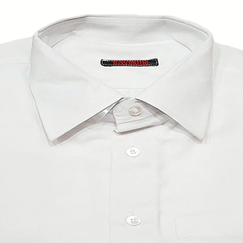 Raymond Plain White Cotton Rich Half Sleeves Shirt-Size 39