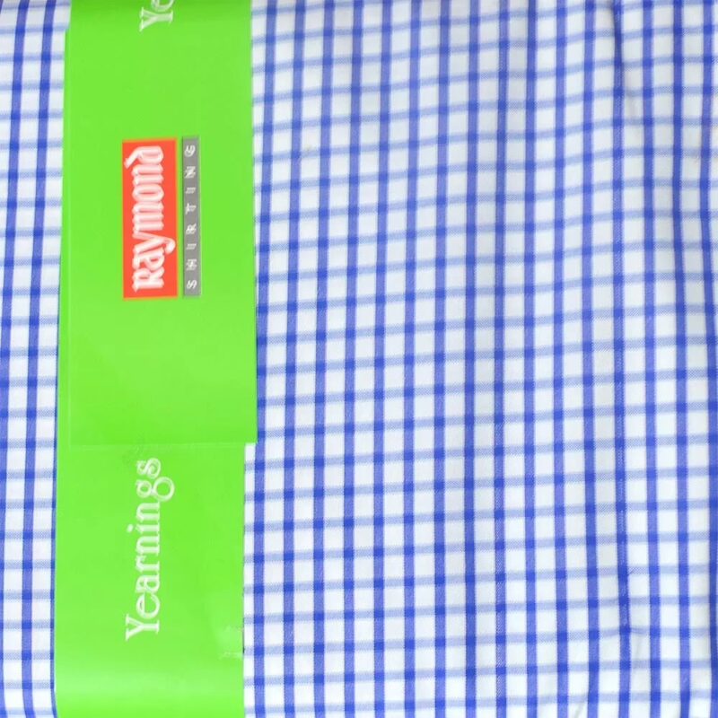 Raymond - Stunning Blue Check Shirting Fabric