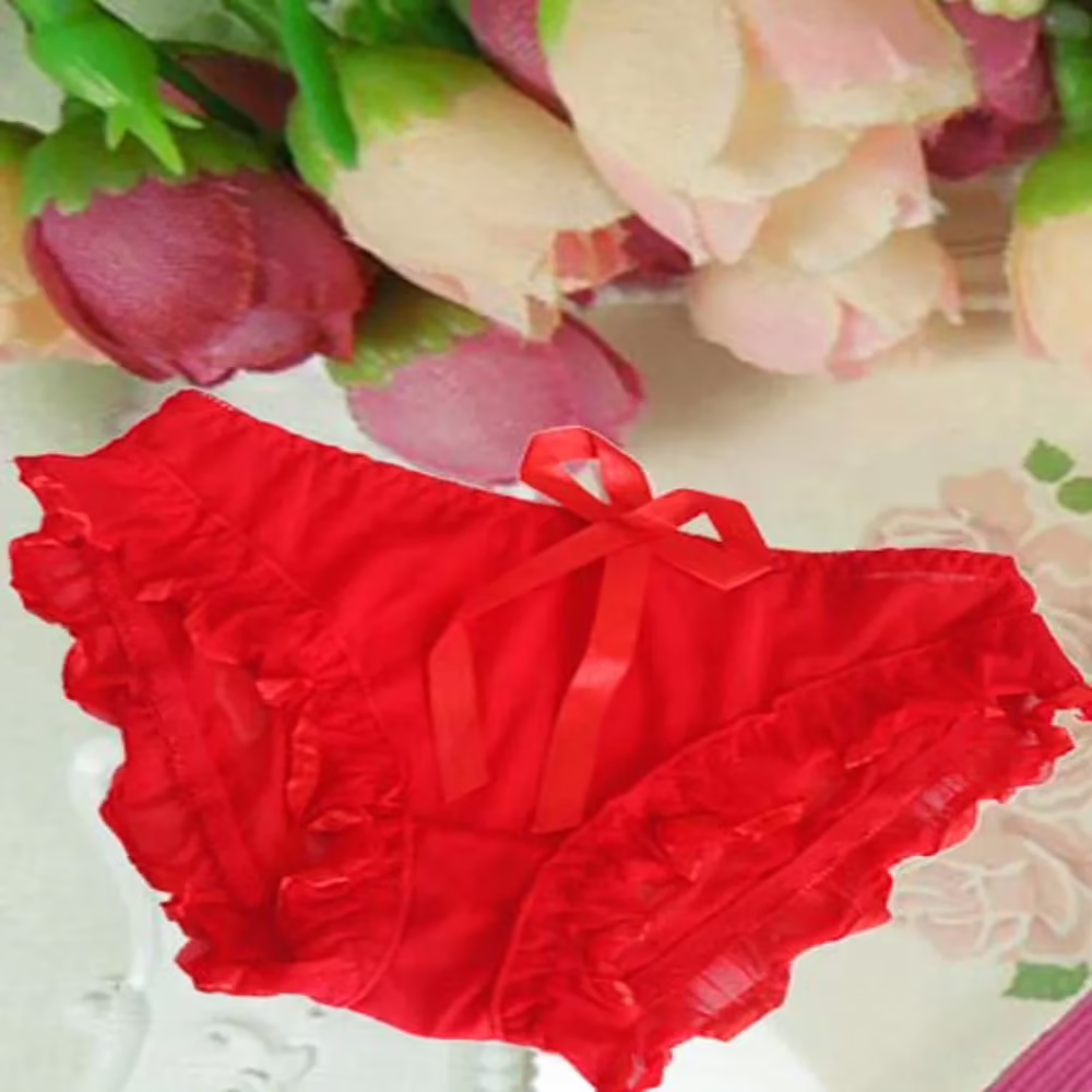Scintillating Red Colored Bridal Brief