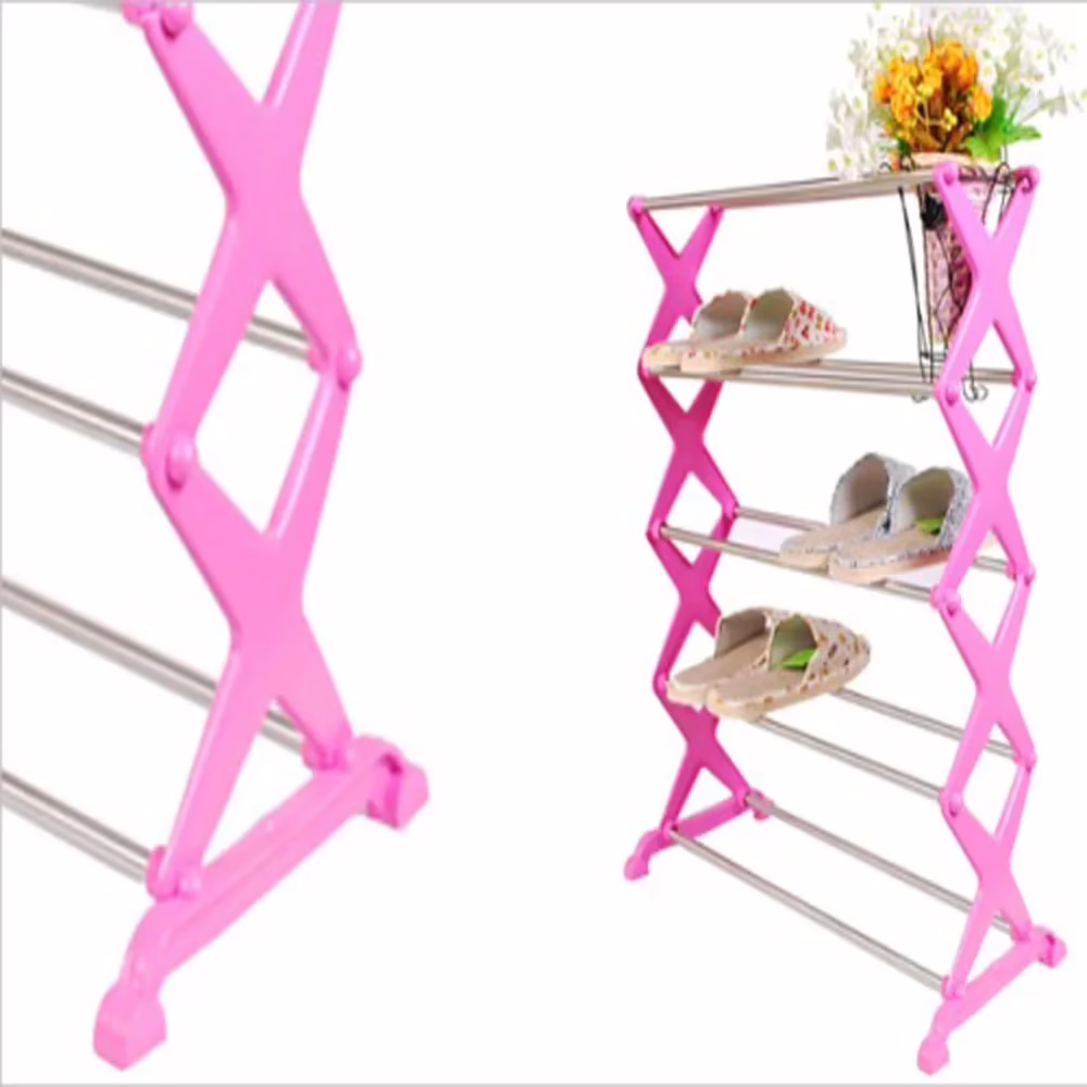 SuperDeals Foldable Stainless Steel Shoe Rack - Image 2