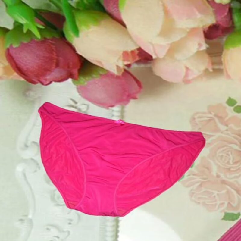 Smooth Waistband Silky Plain Magenta Brief