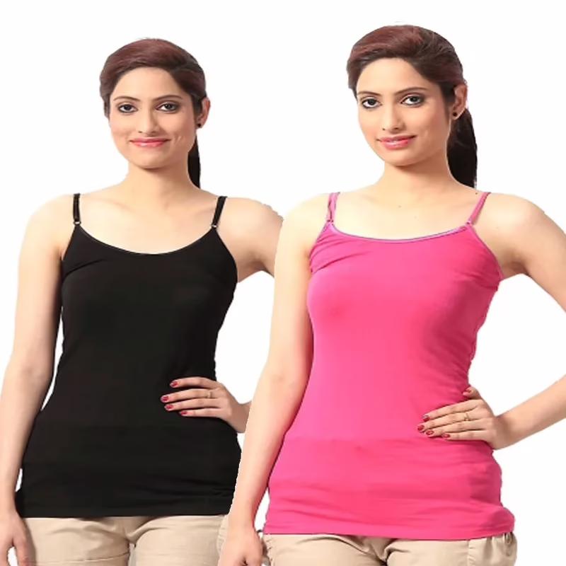 Soft Black & Pink Spaghetti Camisoles
