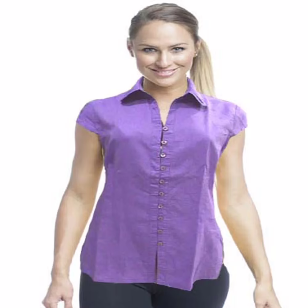 Sonia Purple Collared Front Button Shirt