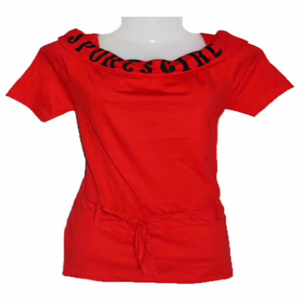 Violet Spectacular Red Boat Neck Top - Image 2