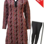 Stripe Multi Color Woolen Kurti With Warm Legging Special Offer