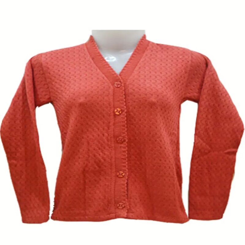 Stylish Coral Woollen Cardigan