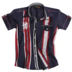 Tangerine-Dragon Printed Red Dull Black Half Sleeves Shirt