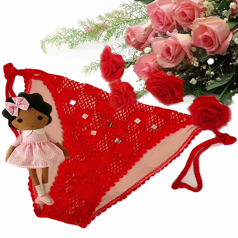 United Colors Of Benetton Latest Crochet Red Tie-Side Brief