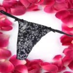 Vanilla Spice Black And White Both Side Ribbon Bow Tanga G-String Women Thong