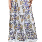 Voguish White Floral Print Ankle Length Skirt