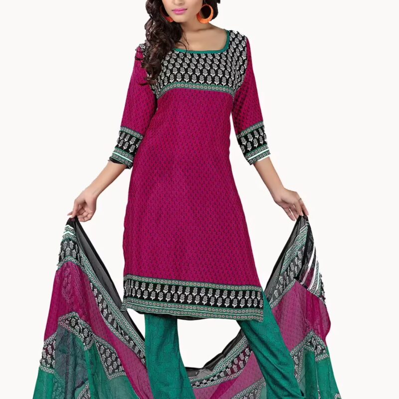 Trendz Apparels Suhani Magenta & Green Printed Duppata