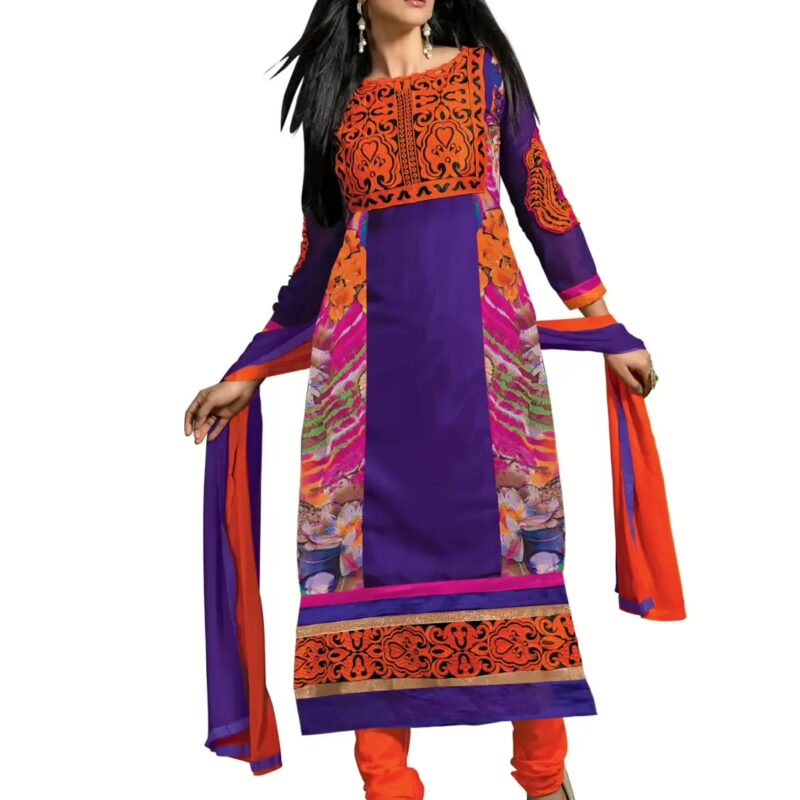 Trendz apparels Rosy Purple Printed Unstitched suit
