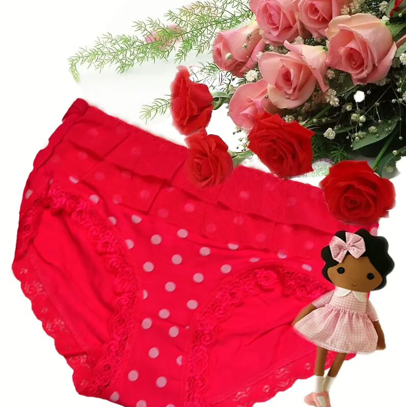 Elegant Red Laced Bridal Brief