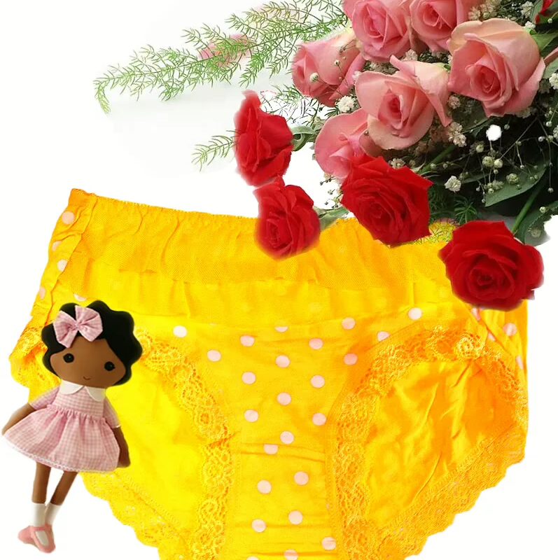 Fashionable Yellow Laced Bridal Brief
