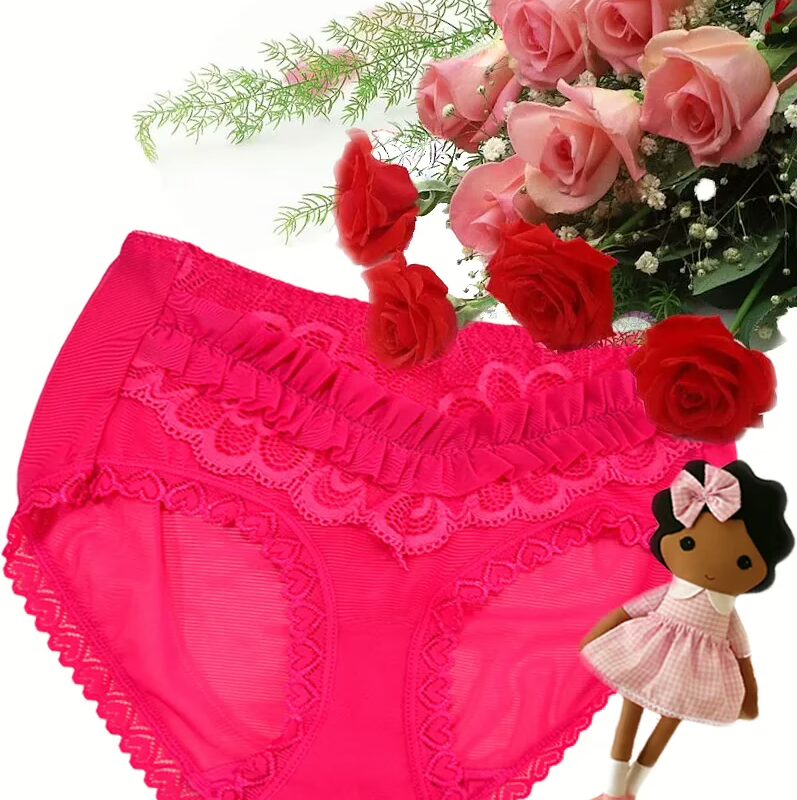 Stylish Pink Laced Bridal Brief