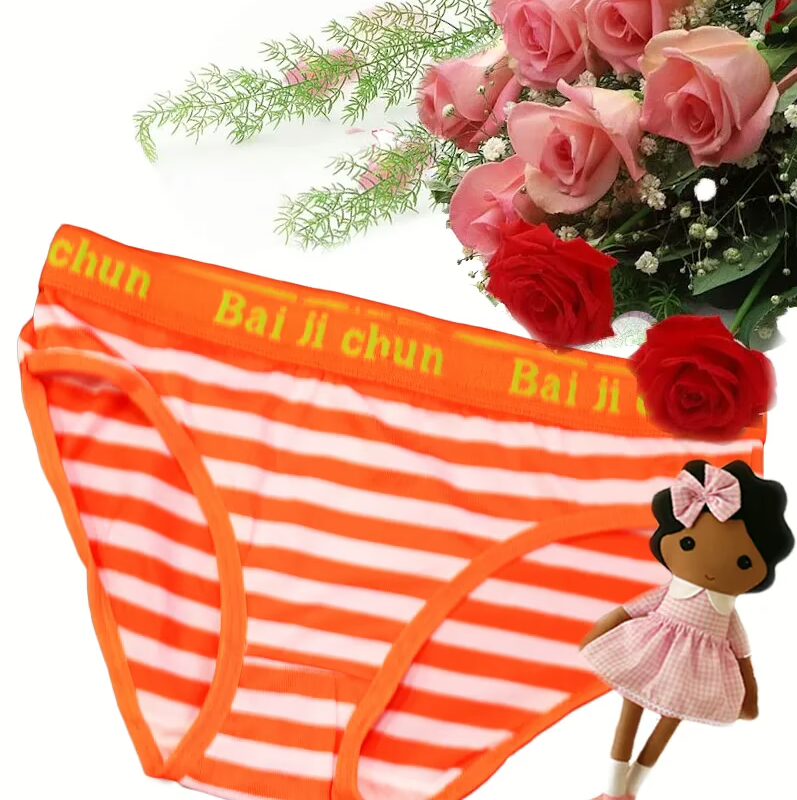 Alluring White Orange Stripes Panty