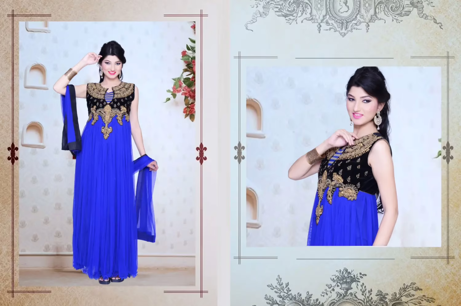 Pazaar Iris Black and Blue Embroidered Party Lawn Kameez