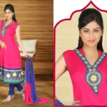 Pazaar Rai Persian-rose Pink Embroidered Party Anarkali Kameez