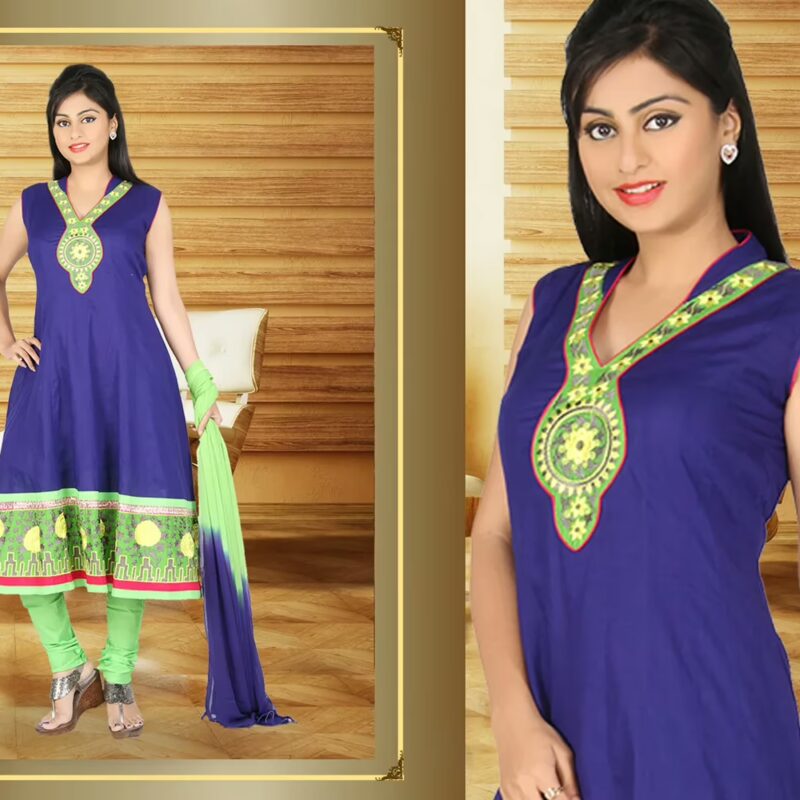 Pazaar Rai Duke Blue Embroidered Party Anarkali Kameez