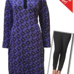 Purple Criss Cross Design Woolen Kurti with Warm Legging Special Offer