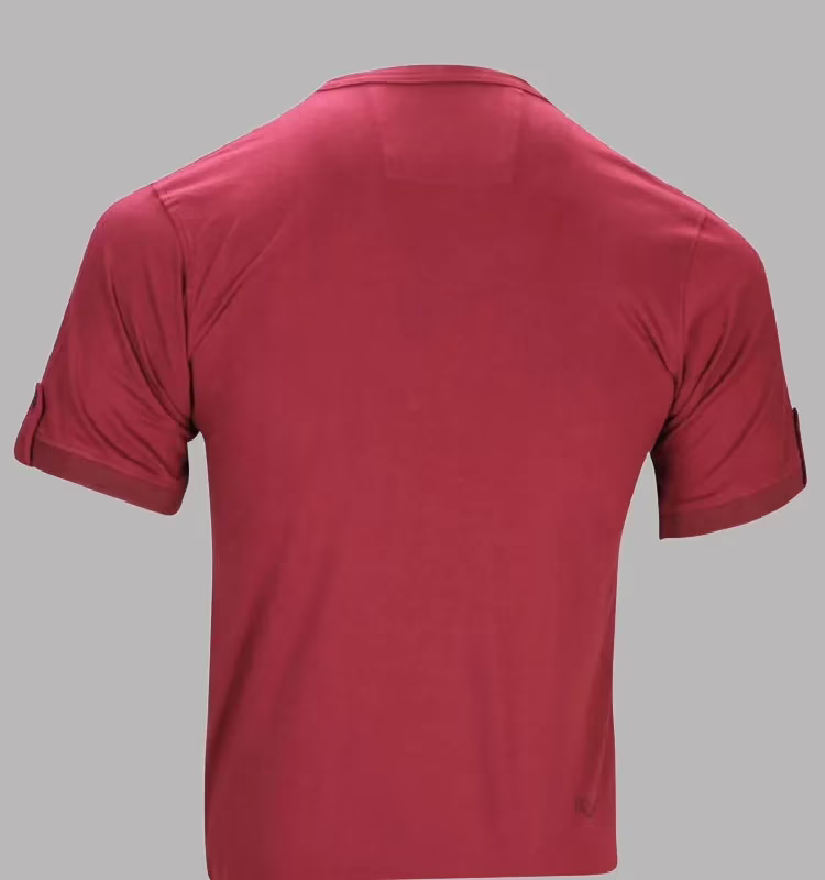 Rampwaq-Maroon V Neck T-Shirt - Single Jersey - Image 2