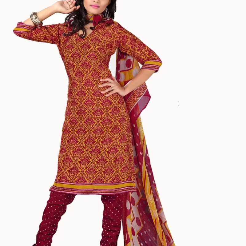 Trendz Apparels Suhani Brown Printed Unstitched Suit