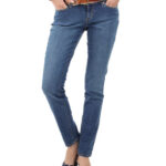 Blue Skinny Jeans With Belt