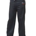 Black Elasticized Drawstring Waist Cotton Thermal Pajama Pant