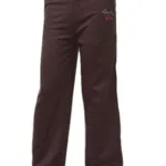 Brown Elasticized Drawstring Waist Cotton Thermal Pajama Pant