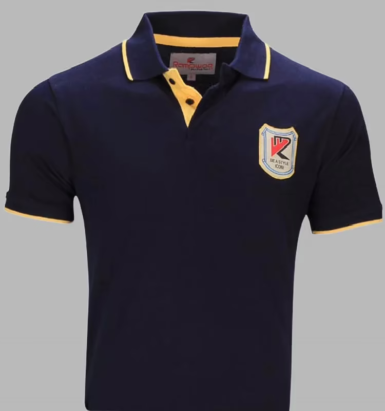 Rampwaq-Polo Solid Navy Blue Tshirt