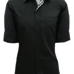 CAIRON BLACK SOLID SMART FORMAL SHIRT